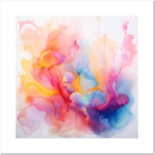 Bold Pastel Colorful Abstract Watercolor Posters and Art